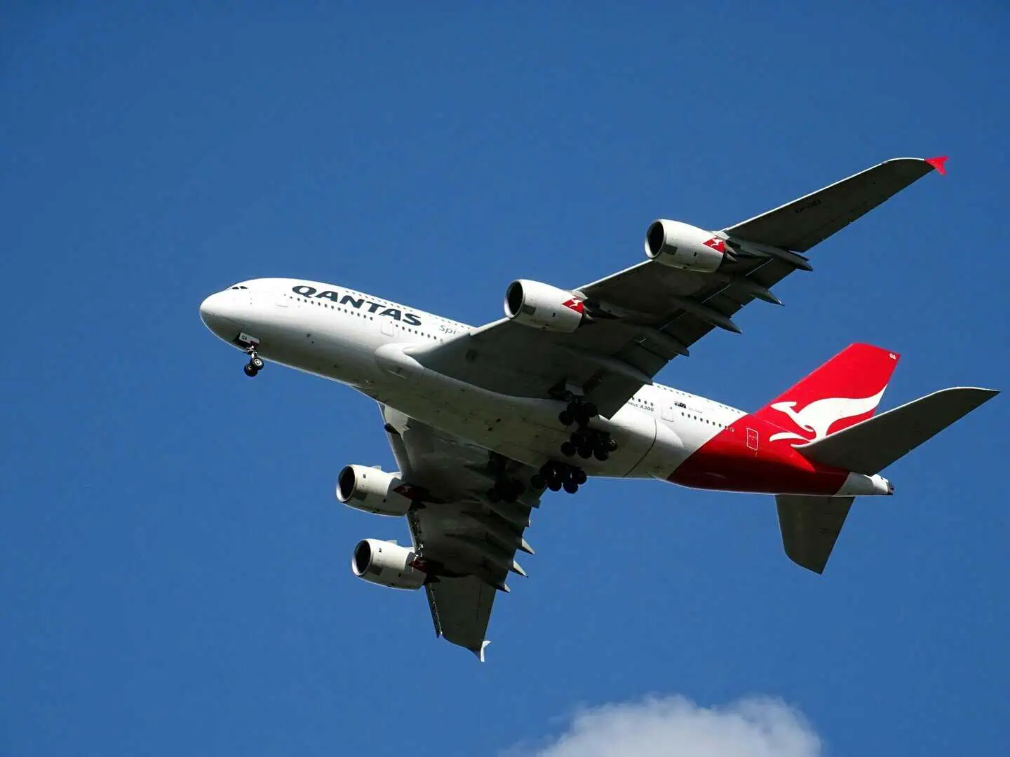 Qantas airplane on runway ready for departure